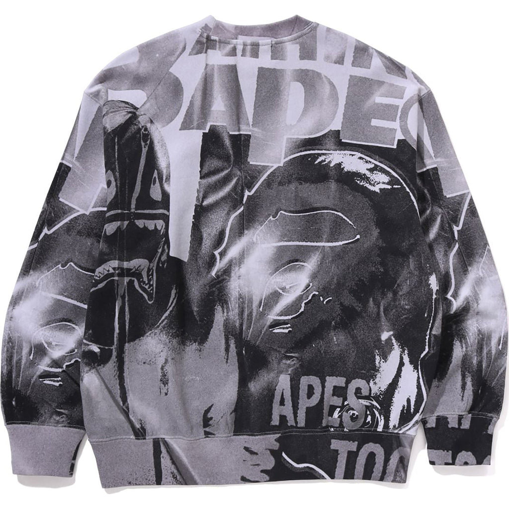 OVERPRINT RELAX FIT CREWNECK SWEATSHIRT MENS