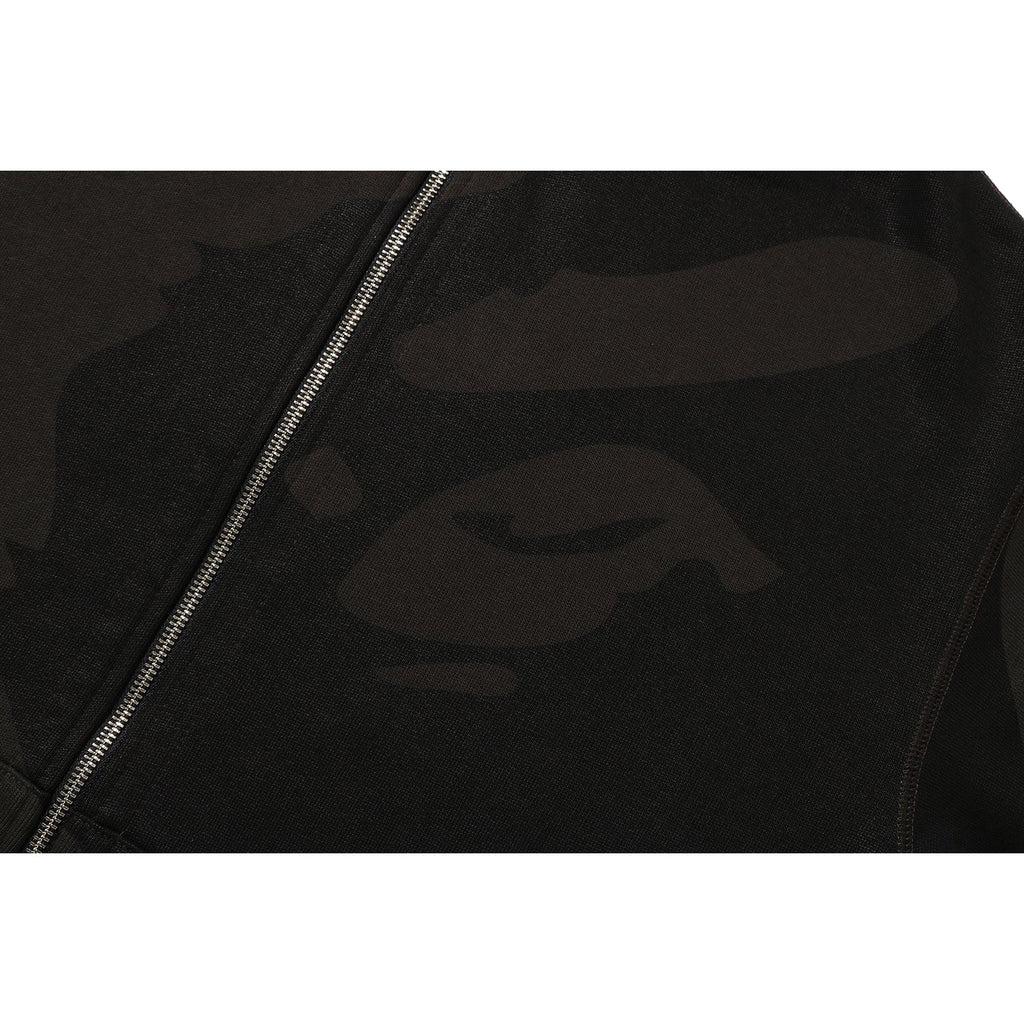 BAPE US BLACK FRIDAY SOLID CAMO DOUBLE SHARK FULL ZIP HOODIE MENS